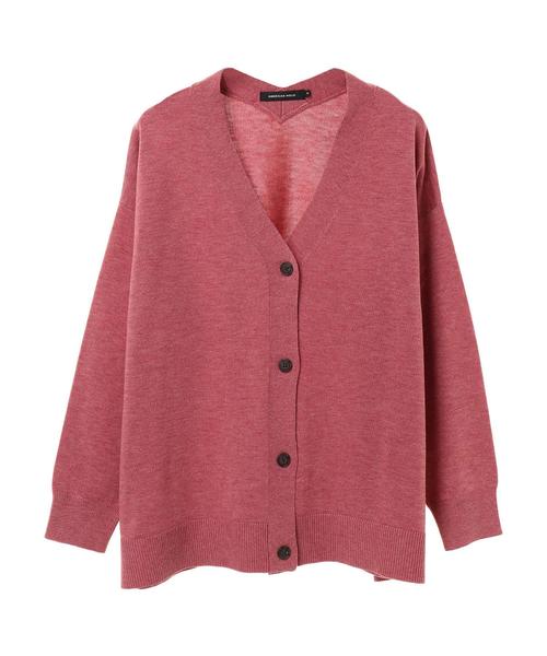 AMERICAN HOLIC(アメリカンホリック)の「バックVドロップショルダーカーディガン*(カーディガン/ボレロ・レディース・ネイビー/ピンク/グリーン/ベージュ系その他/キャメル/グレー系その他2・M/L)」の7枚目の写真
