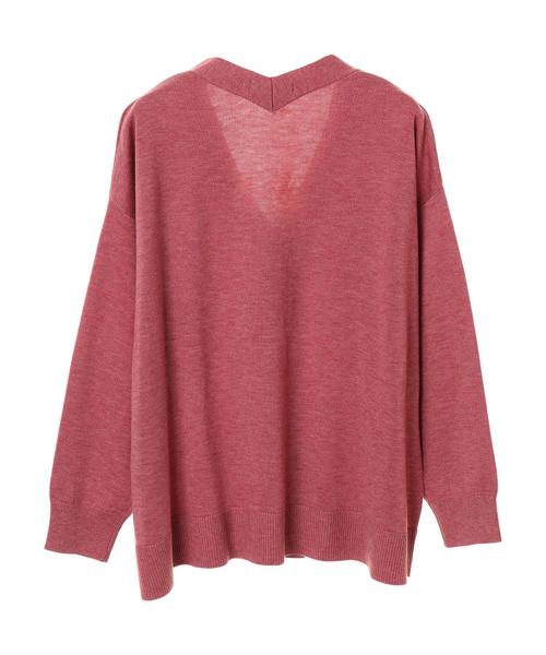 AMERICAN HOLIC(アメリカンホリック)の「バックVドロップショルダーカーディガン*(カーディガン/ボレロ・レディース・ネイビー/ピンク/グリーン/ベージュ系その他/キャメル/グレー系その他2・M/L)」の17枚目の写真