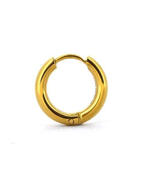 LION HEART（ライオンハート）の「【LION HEART】Monotoneプレーンフープピアス 03EA0055　メンズギフト/誕生日/クリスマス/プレゼント/ペアアクセ（ピアス（片耳用）・メンズ・ブラック/シルバー/ゴールド・M/L）」の9枚目の写真