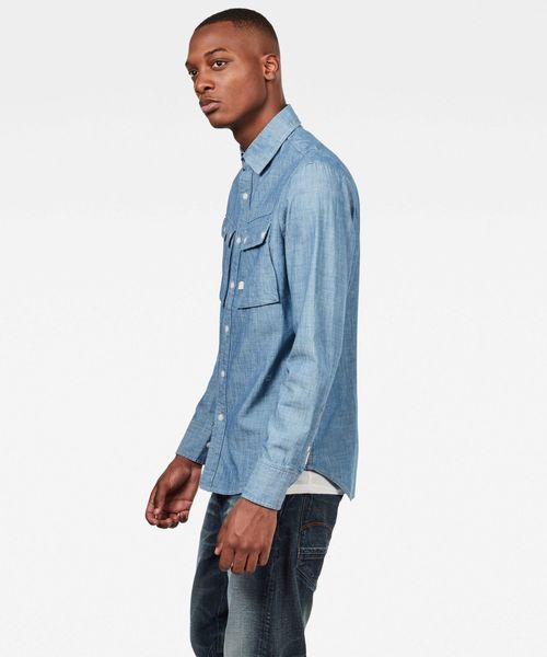 G-STAR(ジースター)の「OSPAK SLIM SHIRT(シャツ/ブラウス・メンズ・インディゴブルー・SMALL/MEDIUM/LARGE/X-LARGE/X-SMALL)」の2枚目の写真