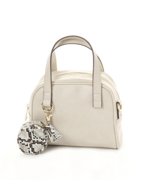 GLOBAL WORK（グローバルワーク）の「ミニポーチ付きボストン/854510（ボストンバッグ・レディース・ブラック/オフホワイト/ブラウン・FREE）」の2枚目の写真