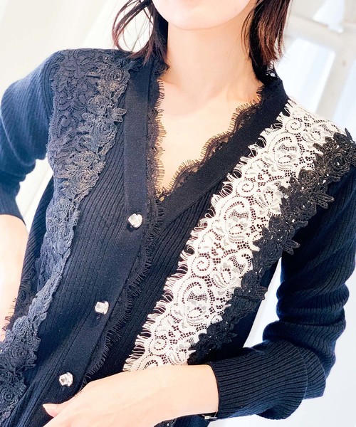 Narcissus（ナルシス）の「ネット限定【STIN#ME】レースカーディガン