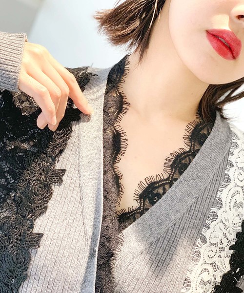 Narcissus（ナルシス）の「ネット限定【STIN#ME】レースカーディガン
