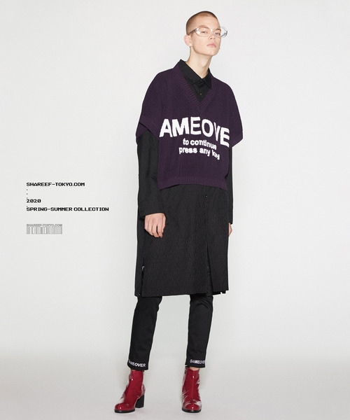 SHAREEF（シャリーフ）の「KNIT VEST（ニット/セーター・メンズ・ライトグレー/ブラック/パープル/オレンジ・1/2）」の21枚目の写真