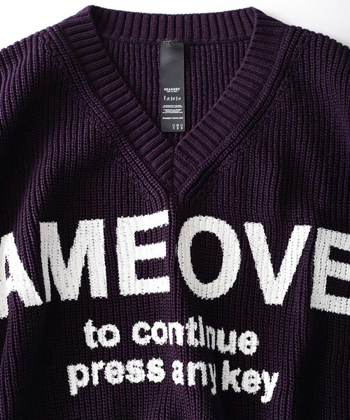 SHAREEF（シャリーフ）の「KNIT VEST（ニット/セーター・メンズ・ライトグレー/ブラック/パープル/オレンジ・1/2）」の13枚目の写真