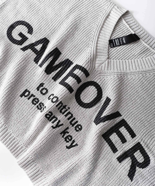 SHAREEF（シャリーフ）の「KNIT VEST（ニット/セーター・メンズ・ライトグレー/ブラック/パープル/オレンジ・1/2）」の7枚目の写真
