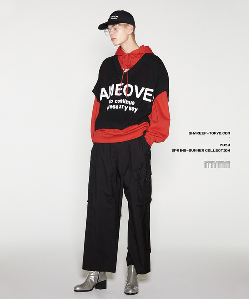 SHAREEF（シャリーフ）の「KNIT VEST（ニット/セーター・メンズ・ライトグレー/ブラック/パープル/オレンジ・1/2）」の19枚目の写真