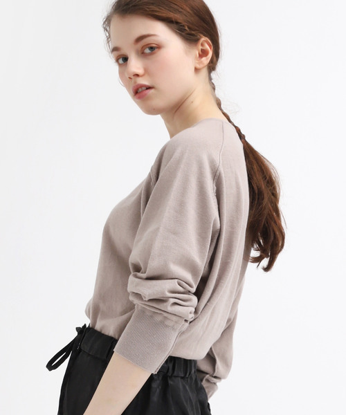 RNA-N(アールエヌエーエヌ)の「K2483 コットンハイゲージルーズニット(ニット/セーター・レディース・スモークピンク/グレイッシュベージュ/キナリ/セージグリーン・MEDIUM)」の8枚目の写真