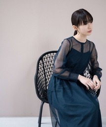 kaene | 幾何学チュールワンピース(ドレス)