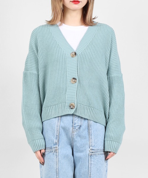 DING(ディング)の「DING/ドロップショルダーニットカーディガン(カーディガン/ボレロ・レディース・ブルー/グリーン/ベージュ・FREE)」の10枚目の写真