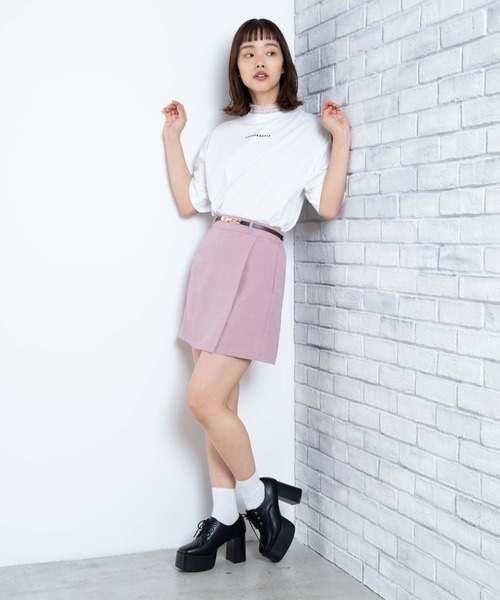 WEGO（ウィゴー）の「WEGO/【セットアップ対応商品】【２点セット】リネンタッチベルト付きラップスカパン（スカート・レディース・ライトピンク/オフホワイト/ベージュ・FREE）」の21枚目の写真