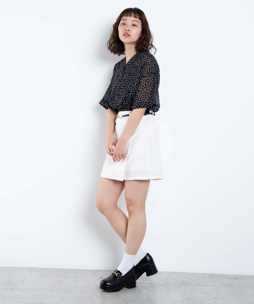 WEGO（ウィゴー）の「WEGO/【セットアップ対応商品】【２点セット】リネンタッチベルト付きラップスカパン（スカート・レディース・ライトピンク/オフホワイト/ベージュ・FREE）」の7枚目の写真