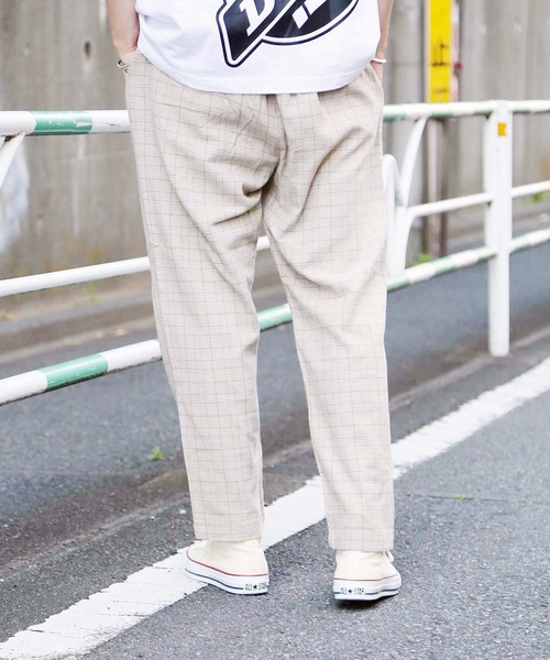 KANGOL(カンゴール)の「【KANGOL/カンゴール】チェックテーパードパンツ ワイドパンツ テーパードシルエット ワンポイント ブランドロゴ(その他パンツ・メンズ・ベージュ/ブラウン・LARGE/MEDIUM/X-LARGE)」の6枚目の写真