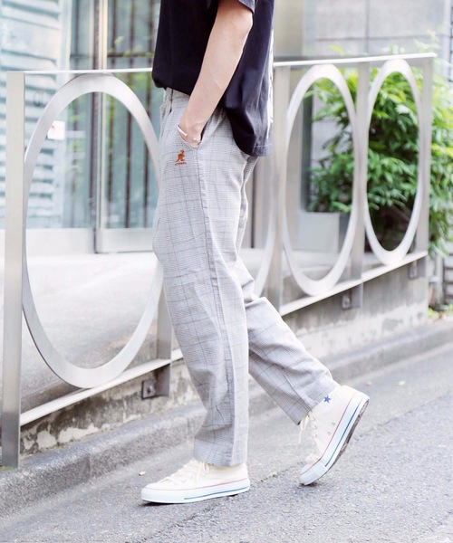 KANGOL(カンゴール)の「【KANGOL/カンゴール】チェックテーパードパンツ ワイドパンツ テーパードシルエット ワンポイント ブランドロゴ(その他パンツ・メンズ・ベージュ/ブラウン・LARGE/MEDIUM/X-LARGE)」の5枚目の写真