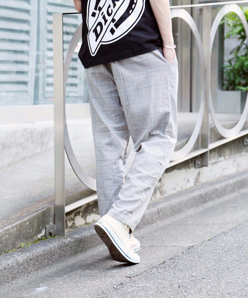 KANGOL(カンゴール)の「【KANGOL/カンゴール】チェックテーパードパンツ ワイドパンツ テーパードシルエット ワンポイント ブランドロゴ(その他パンツ・メンズ・ベージュ/ブラウン・LARGE/MEDIUM/X-LARGE)」の4枚目の写真