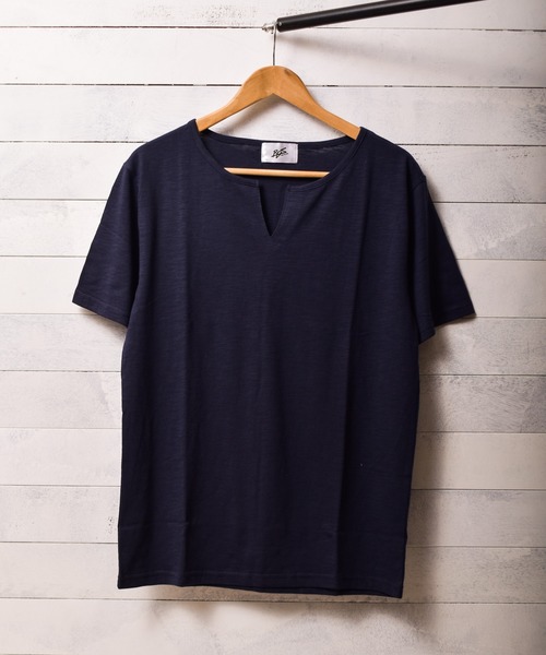 ARCHIVER（アーカイバ）の「【Bl】スラブ天竺キーネックTシャツ（Tシャツ/カットソー・レディース・ホワイト/ブラック/ネイビー/グレー/ピンク・MEDIUM/LARGE/X-LARGE）」の4枚目の写真