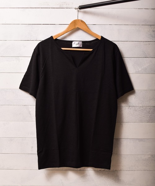 ARCHIVER（アーカイバ）の「【Bl】スラブ天竺キーネックTシャツ（Tシャツ/カットソー・レディース・ホワイト/ブラック/ネイビー/グレー/ピンク・MEDIUM/LARGE/X-LARGE）」の3枚目の写真