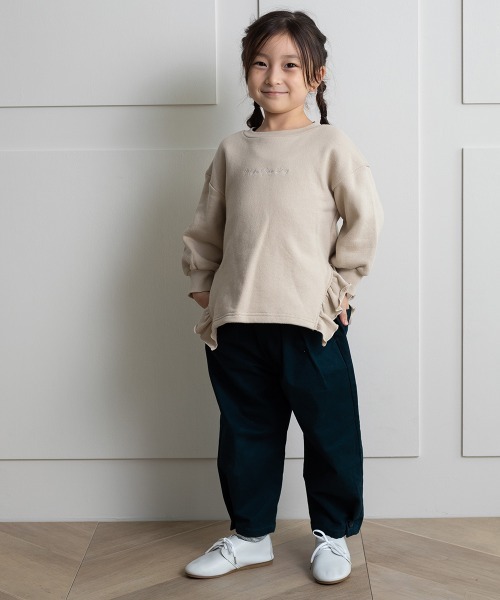 MAKE YOUR DAY（メイクユアデイ）の「ストレッチツイル裾ボタンテーパードパンツ■80～140cm（その他パンツ・キッズ・チャコールグレー/ブラウン/イエロー/ダークブルー・90/100/110/120/80/130/140）」の17枚目の写真