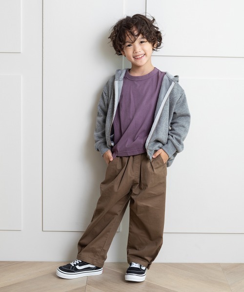 MAKE YOUR DAY（メイクユアデイ）の「ストレッチツイル裾ボタンテーパードパンツ■80～140cm（その他パンツ・キッズ・チャコールグレー/ブラウン/イエロー/ダークブルー・90/100/110/120/80/130/140）」の20枚目の写真