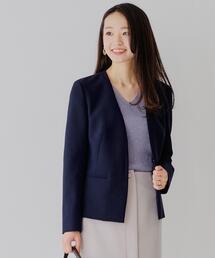 green label relaxing | [ 手洗い可能 / ダブルクロス ] ◆D ノーラペル ジャケット ◇No06◇(ノーカラージャケット)