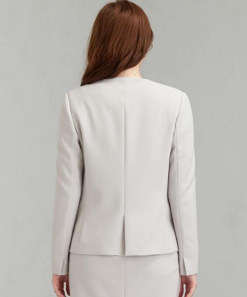 green label relaxing（グリーンレーベルリラクシング）の「[ 手洗い可能 / ダブルクロス ] ◆D ノーラペル ジャケット ◇No06◇（ノーカラージャケット・レディース・ダークグレー/ベージュ/ネイビー・38/46/40/42/44/34/36）」の8枚目の写真