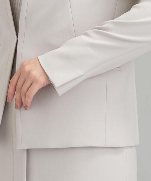 green label relaxing（グリーンレーベルリラクシング）の「[ 手洗い可能 / ダブルクロス ] ◆D ノーラペル ジャケット ◇No06◇（ノーカラージャケット・レディース・ダークグレー/ベージュ/ネイビー・38/46/40/42/44/34/36）」の6枚目の写真