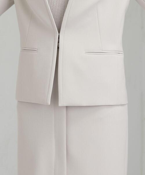 green label relaxing（グリーンレーベルリラクシング）の「[ 手洗い可能 / ダブルクロス ] ◆D ノーラペル ジャケット ◇No06◇（ノーカラージャケット・レディース・ダークグレー/ベージュ/ネイビー・38/46/40/42/44/34/36）」の5枚目の写真