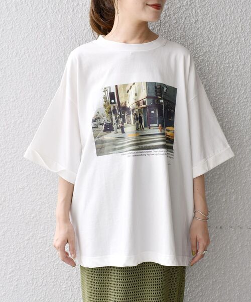 ＋81BRANCA（ハチイチブランカ）の「81BRANCAビッグTEE◇（Tシャツ/カットソー・レディース・ブラウン/オリーブ/ホワイト/ベージュ/ブラック・ONE SIZE）」の19枚目の写真