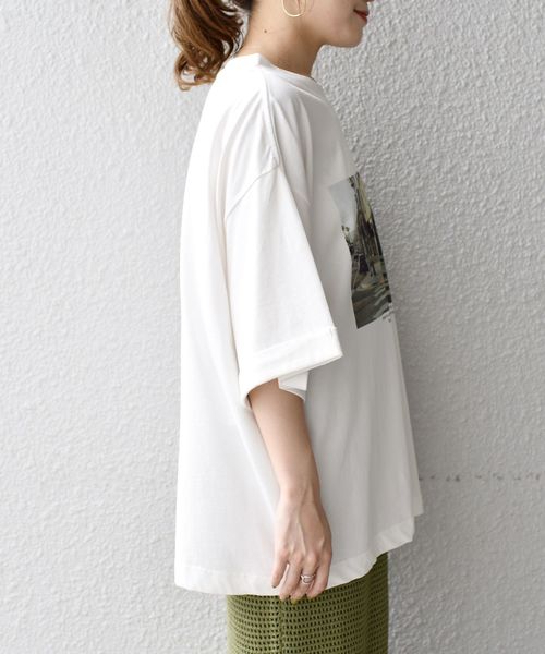 ＋81BRANCA（ハチイチブランカ）の「81BRANCAビッグTEE◇（Tシャツ/カットソー・レディース・ブラウン/オリーブ/ホワイト/ベージュ/ブラック・ONE SIZE）」の18枚目の写真