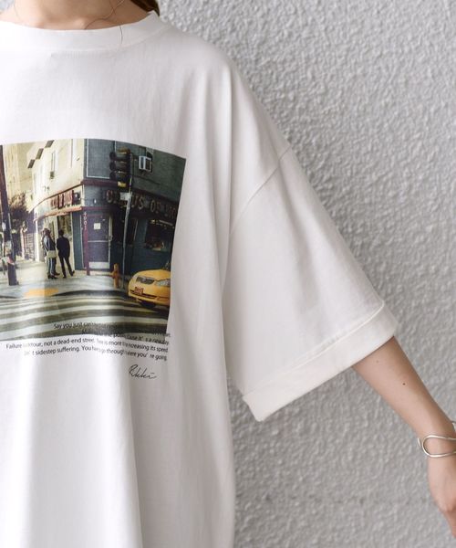 ＋81BRANCA（ハチイチブランカ）の「81BRANCAビッグTEE◇（Tシャツ/カットソー・レディース・ブラウン/オリーブ/ホワイト/ベージュ/ブラック・ONE SIZE）」の15枚目の写真