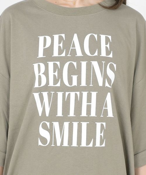 ＋81BRANCA（ハチイチブランカ）の「81BRANCAビッグTEE◇（Tシャツ/カットソー・レディース・ブラウン/オリーブ/ホワイト/ベージュ/ブラック・ONE SIZE）」の6枚目の写真