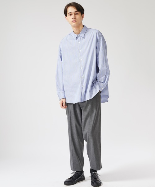 STUDIOUS(ステュディオス)の「【STUDIOUS】ドレスティアワイドテーパードスラックス(スラックス・メンズ・ブラック/チャコールグレー・1/2/3)」の4枚目の写真