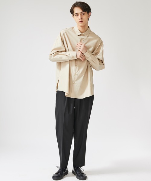 STUDIOUS(ステュディオス)の「【STUDIOUS】ドレスティアワイドテーパードスラックス(スラックス・メンズ・ブラック/チャコールグレー・1/2/3)」の3枚目の写真