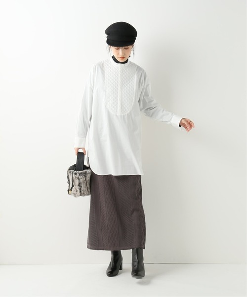 B.C STOCK(ベーセーストック)の「スムースハイネックロングTシャツ(Tシャツ/カットソー・レディース・ホワイト/ライトグレー/ブラック・FREE)」の16枚目の写真