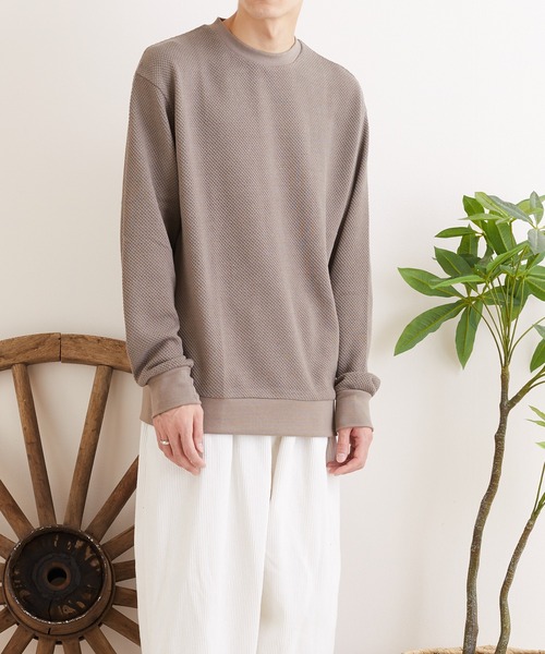 TONE SELECT WEAR(トーンセレクトウェア)の「【TONE MEN'S】カノコクルー/N(BL)(スウェット・メンズ・ブラック/モカ/グレイッシュベージュ/グレイッシュブルー・MEDIUM/X-LARGE/LARGE)」の3枚目の写真