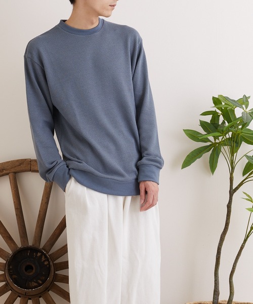 TONE SELECT WEAR(トーンセレクトウェア)の「【TONE MEN'S】カノコクルー/N(BL)(スウェット・メンズ・ブラック/モカ/グレイッシュベージュ/グレイッシュブルー・MEDIUM/X-LARGE/LARGE)」の4枚目の写真