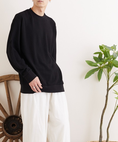 TONE SELECT WEAR(トーンセレクトウェア)の「【TONE MEN'S】カノコクルー/N(BL)(スウェット・メンズ・ブラック/モカ/グレイッシュベージュ/グレイッシュブルー・MEDIUM/X-LARGE/LARGE)」の5枚目の写真