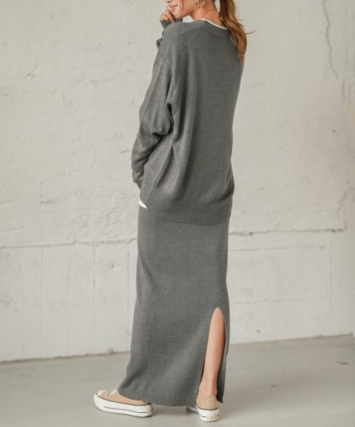 SUGAR BISKET(シュガービスケット)の「カーディガン&ニットスカート セットアップ(ニット/セーター・レディース・ブラウン/ベージュ/ブラック/グレー/ベージュ系その他/ライトグレー・L/M)」の17枚目の写真