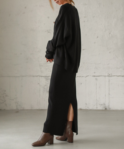 SUGAR BISKET(シュガービスケット)の「カーディガン&ニットスカート セットアップ(ニット/セーター・レディース・ブラウン/ベージュ/ブラック/グレー/ベージュ系その他/ライトグレー・L/M)」の7枚目の写真