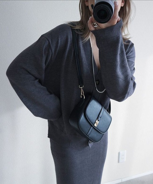 SUGAR BISKET(シュガービスケット)の「カーディガン&ニットスカート セットアップ(ニット/セーター・レディース・ブラウン/ベージュ/ブラック/グレー/ベージュ系その他/ライトグレー・L/M)」の13枚目の写真