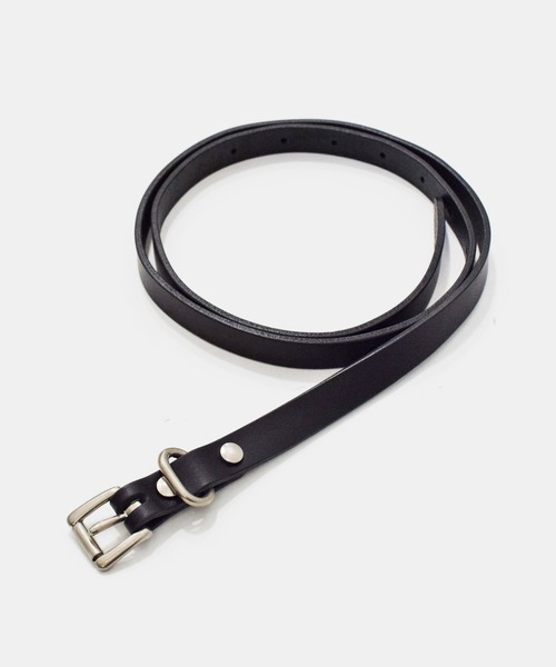 Yoko Sakamoto ベルト　牛革　レザーベルト YOKO SAKAMOTO STANDARD BELT SLIM - BLACK×SILVER - PURAS