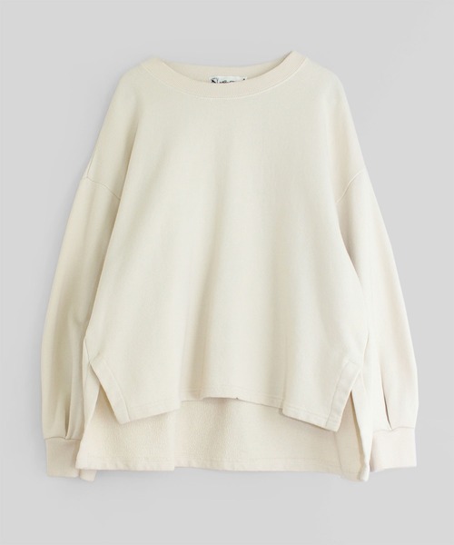 RNA-N(アールエヌエーエヌ)の「M1558 スリットデザイン裏毛プルオーバー(スウェット・レディース・キナリ/スモークピンク/グレー/グリーン・MEDIUM)」の2枚目の写真