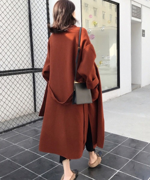 panasea（パナシア）の「メルトン調ドロップショルダーチェスターコート（キルティング裏＆一重裏）（チェスターコート・レディース・ブラック系その他3/ベージュ系その他3/オレンジ系その他2/オレンジ系その他3/ベージュ系その他2/ブラック系その他2・M/L/XL/XXL）」の13枚目の写真