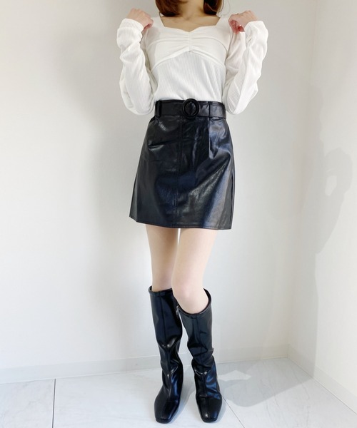 Loueme（ルエム）の「ハートネックパフスリーブトップス（Tシャツ/カットソー・レディース・ホワイト/ブラック/ベージュ・FREE）」の10枚目の写真