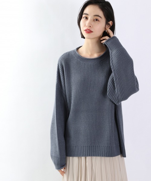 LOWRYS FARM(ローリーズファーム)の「フリアミクルーニット 929149(ニット/セーター・レディース・ブラック/ブラウン/ブルー/アイボリー・FREE)」の4枚目の写真