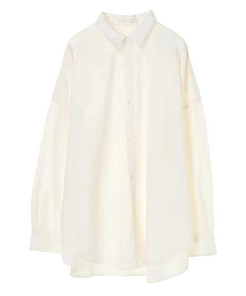 AMERICAN HOLIC（アメリカンホリック）の「リネンブレンドオーバーシャツ（シャツ/ブラウス・レディース・ベージュ/オフホワイト/サックスブルー/ネイビー/イエロー/ストライプ・MEDIUM/LARGE）」の16枚目の写真