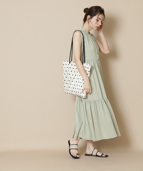 ナチュラルビューティーベーシック ストライプ ノースリーブ ロングワンピース S NATURAL BEAUTY BASIC（ナチュラルビューティーベーシック）の