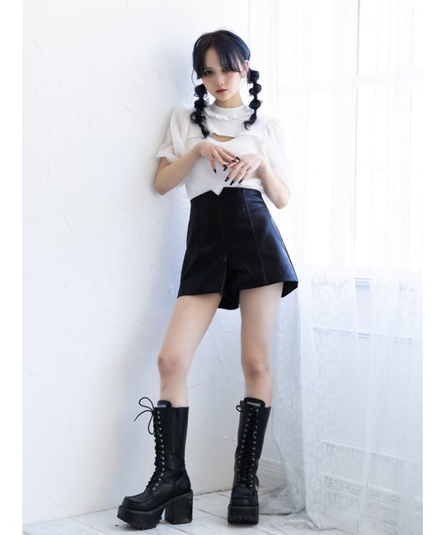 Honey Salon（ハニーサロン）の「【菜々プロデュース】シアーボリュームスリーブトップス（Tシャツ/カットソー・レディース・ブラック/オフホワイト/ピンク・FREE）」の22枚目の写真