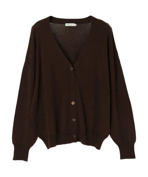 earth music&ecology(アースミュージックアンドエコロジー)の「【WEB限定】Vネックニットカーディガン *(カーディガン/ボレロ・レディース・ブラック/ネイビー/ブラウン/レッド/オフホワイト/サックスブルー/ピンク/ターコイズブルー/ブルー/グリーン/ミント/マスタード/ラベンダー/ピンクベージュ/オレンジ系その他/その他8/ロイヤルブルー/ライトベージュ/チェリーレッド/ライトグレー系1/ライトグレー系2・SMALL/MEDIUM)」の6枚目の写真