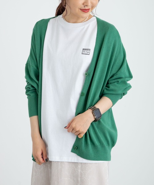 earth music&ecology(アースミュージックアンドエコロジー)の「【WEB限定】Vネックニットカーディガン *(カーディガン/ボレロ・レディース・ブラック/ネイビー/ブラウン/レッド/オフホワイト/サックスブルー/ピンク/ターコイズブルー/ブルー/グリーン/ミント/マスタード/ラベンダー/ピンクベージュ/オレンジ系その他/その他8/ロイヤルブルー/ライトベージュ/チェリーレッド/ライトグレー系1/ライトグレー系2・SMALL/MEDIUM)」の8枚目の写真